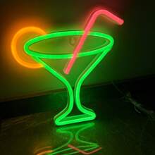 1pc Bestselling Neon Sign Cocktail Glass Room Decor Light, Battery Operated Or USB Powered, Cocktail Cup Size 9.13x8.46in/23x21.5cm, LED Decorative Lamp For Desk, Wall, Suitable For Girl's Dorm, Bedroom, Living Room, Bar, Camping, Proposal, Birthday, Party, Valentine's Day, Mother's Day, Halloween, Christmas Gifts