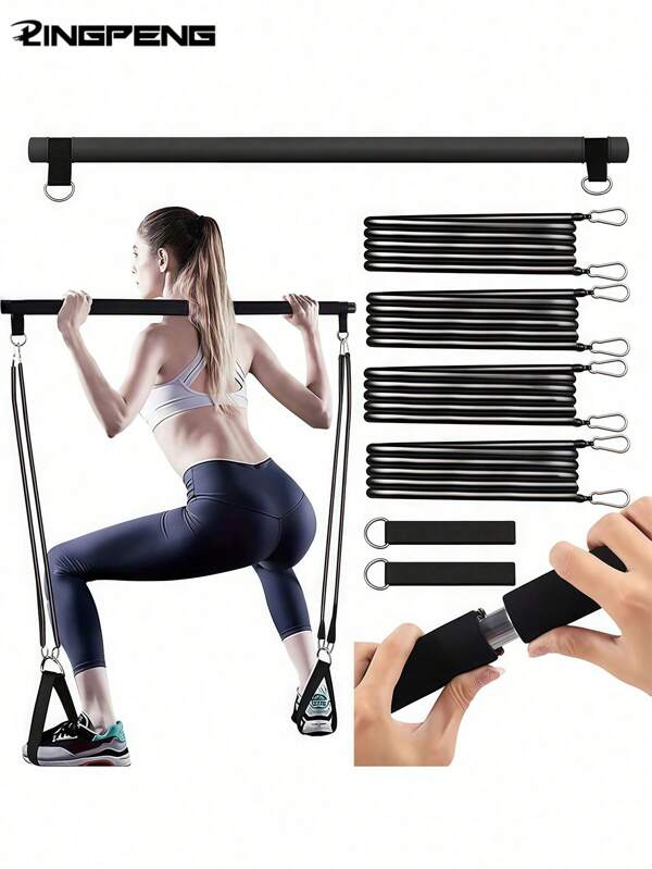 1 set Bâton d'exercice Pilates de couleur unie, unisexe