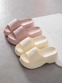 Sandálias de Salto Alto Minimalistas Casuais Femininas, Nova Verão Outdoor Chinelos Escorregadios de Sola Grossa Antideslizante e Durável, Sola Macia