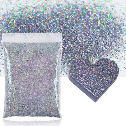 50g Holographic Fine Glitter Powder Epoxy Resin Fillers Shining Golden Silver Resin Pigment For Silicone Mold Filling Tumbler Art DIY Crafts