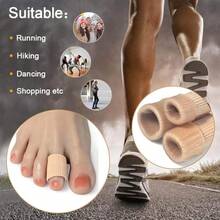 Paquete de 5 manguitos para los dedos de los pies cortables, hechos de tela elástica forrada con gel de silicona. Protectores de dedos de los pies que alivian el dolor, los callos y los callos. - Para dedo medio - Ver 6