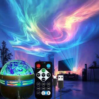 1 pieza Luz de proyección mágica giratoria y colorida, luz nocturna que cambia a 7 colores para habitación, lámpara de hadas LED para decoración del hogar, alimentada por USB, adecuada como regalo de graduación, para dormitorio, sala de estar, vacaciones, fiesta de cumpleaños y talla grande