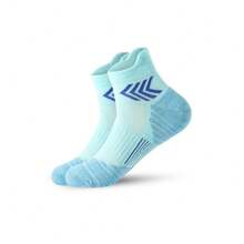 1 par de calcetines tobillos para correr para mujeres y hombres, calcetines cortos acolchados de algodón para entrenamiento, calcetines con malla y fondo acolchado UNISEX