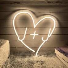 Customized LED Neon Lights - Personalized Wall & Bedroom Decor, USB Powered, Suitable For Weddings, Birthdays, Holidays And Parties./NCustomized Color Heart Shaped Neon Love Sign - USB Powered LED Wall Decor, Suitable For Parties, Valentine's Day And Birthdays.,Colorful,Kawaii,Minimal Chic,Cute,Custom,Personalized,Unique,Ideal Gifts For Him,Ideal Gifts For Her,Boyfriend,Girlfriend,Family,Friends,Nightlight,Neon Lights,Home Goods,Room Decor,Holiday Decor,For Anniversaries,For Birthdays,For Weddings - Style B - View 3