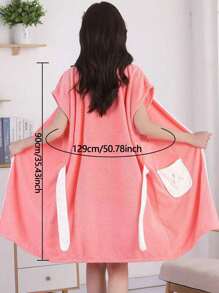 1pc Wearable Pineapple Plaid Robe With Tie, Lightweight, Warm "Super Soft Coral Fleece" Bathrobe With Pocket - Suitable For All Seasons, Absorbent And Comfortable Loungewear, Perfect For Bathroom, Bedroom, Pool And Beach, Cute Student Sleepwear