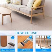 50pcs Felt Chair Leg Gliders - 20mm Round Slide Nails For Wooden Chairs & Tables, Soft Floor Protection With Storage Box - Multicolor - View 7