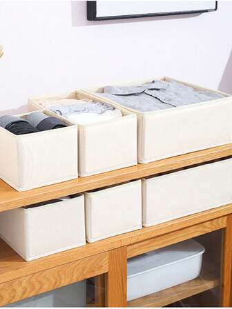 1/3/6 st, förstärkt tvättbräda i non-woven-skåp, liten lådlåda, hopfällbar garderobslåda, förvaringslåda för underkläder, sorteringslåda för skrivbordsskåp