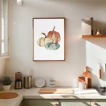 1 pieza, Arte de pared, Póster vintage, Impresión de calabaza en acuarela, Pintura de lienzo rústico de otoño, Decoración estética para comedor, Decoración de cocina, Decoración de apartamento, Regalo de inauguración de casa, Sin marco - Multicolor - Ver 4