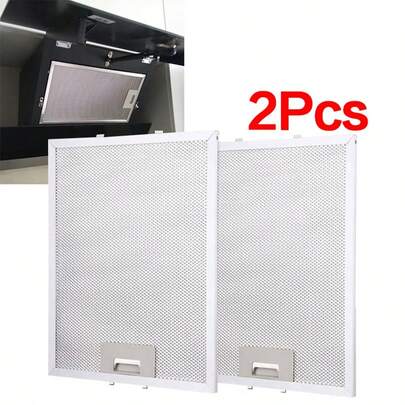 2pcs Kitchen Cooker Hood Filter Replacement Metal Mesh Aluminum Grease Filter UK