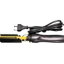 2-In-1 Heated Copper Comb, Suitable For Straight And Curly Hair - Electric Heated Comb With Stand, Convenient Styling, Adult Hair Accessory, Home Hair Care | Fashionable Gold Accents | Durable Styling Comb, Curling Iron Dual-Use Copper Comb Straightener And Curler, Multi-Function Electric Hair Brush Straightener