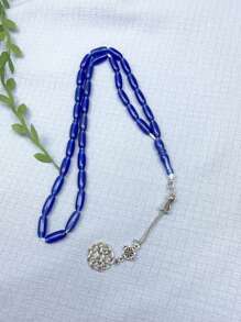 1pc Classic Minimalist 33pcs Narrow Rice Bead Bracelet, Acrylic Solid Color, Suitable For Men Daily Wear