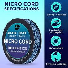 TECEUM Micro Paracord – 118 Mm X 125 Ft – Micro Utility Cord – Thin Braided Paracord Rope – Best Crafting, Projects, Fishing, Camping – Wind Chime – Survival Strong String - 藍蛇 - 查看 6