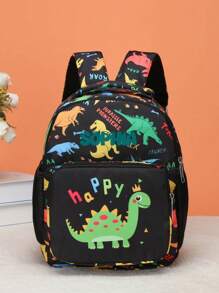 Customized Backpack And Small Shoulder Bag, Back-To-School Gift, Dinosaur-Themed, Colorful. Print Personalized Name Or Holiday Greetings. Create Your Own Backpack. This New Features A Nylon Zipper Design, Casual Versatile