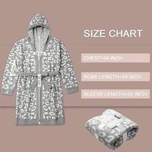 Bearberry Hooded Robe Cozy Leopard Robe Lightweight Soft Plush Bathrobe With Pockets For Women - Putih - View 4