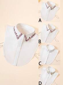 1 Pc Women's Fashion Versatile Vintage Round Collar Fake Shirt Collar