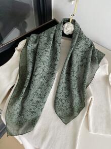 1 件女士花卉印花 70 厘米头巾，多功能头带、腰带、颈巾、时尚配饰、防晒