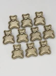 10 Stücke/Pack süße Mini Bär Metallknöpfe, matte Oberfläche, einfaches & modisches Design, geeignet für Mäntel, Pullover, Jacken, Kleider, Taschen, Geschenkboxen, Nähen, DIY Handwerke und Partyzubehör