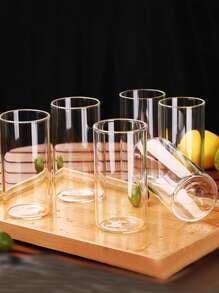 6 pezzi Bicchieri in vetro borosilicato trasparente da 250ml, resistenti al calore, semplici e dritti, adatti per bevande, succhi, birra, cocktail, per uso domestico, bar, ristoranti, feste di Natale e altre occasioni, articoli pratici e di alta qualità, facili da pulire, per elevare lo stile e brindare.