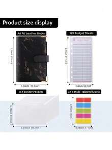 Budget Cash Envelopes For Cash Management, Budget Organizer Cash Envelopes A6 With Zipper Leather Budget Binder - Multicolor - View 2