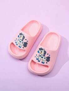 Kids' EVA Foam Slippers Lightweight Anti-Slip Soft Bottom Cute Slip-On Home & Casual Quick Dry Sandals, Plain Color, Thick Sole, Girls Beach Slide