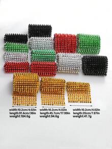 0.5/1码 精致锥形塑料铆钉，网状铆钉锥，适用于万圣节、圣诞节装饰、夹克、服装、鞋子、包袋、工艺品制作，多种颜色可选 - 彩色 - 查看 4