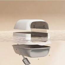 超大號貓砂盆防外濺貓廁所幼貓巨型開放式貓砂盆子特大號 貓砂盆可拆卸加高貓廁所防外濺翻蓋貓沙盆