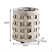 Woven R Laundry Basket Household Toilet Laundry Storage Basket Large Capacity Laundry Basket Multifunctional Storage Basket - Beige ultra-high style - View 2
