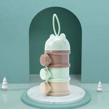 Dispensador de fórmula portátil de 3/4 camadas – Recipiente para leite em pó e lancheira para bebês, design de urso de desenho animado, armazenamento de alimentos empilhável para viagens e casa | Fórmula para viagem, itens essenciais para bebês, porta-lanches para crianças - Multicolorido - Ver 14