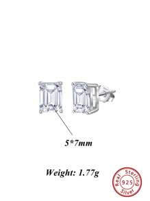 1 Paar luxuriöse 925er Sterlingsilber Ohrstecker mit funkelndem quadratisch geschliffenen Zirkonia, eleganter Schmuck für Frauen, ideal für besondere Anlässe, Geburtstage, Jahrestage und romantische Geschenke, perfekt, um jedem Outfit eine Note von Raffinesse zu verleihen, gefertigt mit zeitloser Schönheit und Haltbarkeit, ein vielseitiges Accessoire, das sowohl zu lässigen als auch formellen Looks passt, ein atemberaubendes Geschenk für sie, das jede Feier und jeden Moment noch unvergesslicher macht.