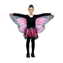 Conjunto de Fantasia de Asas de Borboleta para Meninas, Xale e Saia de Borboleta Vibrante, Roupa de Halloween para Menina, Capa e Vestido com Estampa de Borboleta, Presente de Natal, Feriado, Aniversário, Brinquedo de Interpretação de Papéis, Festa, Apresentação no Palco, Fantasia de Halloween - Multicolorido - Visão 12