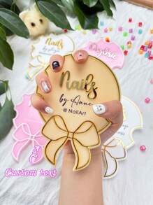 Personalized Custom Bow Manicurist Salon Ads, Manicure Props, Business Logos, Business Logos, Manicurist Gifts, Manicures, Social Media Pictures, Manicure Props,Multi-Functional,Ornamental,Letter,Solid Color,Exquisite,Stylish,Vintage,Modern,Colorful,Leisure,Basics,Casual,Soft,Unique,Customized,Personalized,Custom,Ideal Gifts For Her,Girlfriend,Her,Boyfriend,Friends