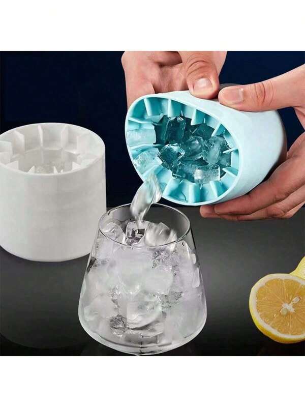 2pcs/1PC Silicone Cylindrical Ice Tray Ice Maker Pinch Cup Ice Tray Refrigeration Ice Cup Silicone Ice Bucket With Lid, Ice Cup Ice Cube Mold Easy To Demould Cylindrical Ice Tray Mini Ice Bucket Ice Box Suitable For Refrigerator, Outdoor Mini Refrigerator, Car Refrigerator, Home Refrigerator Round Ice Making Artifact Mini Creative Ice Bucket Crushed Ice Cylindrical Ice Tray Silicone Ice Cup