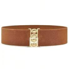 1 件/3 件女士弹性宽腰带，金色扣弹性腰带，适合所有季节 - 彩色 - 查看 5