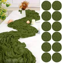 1 Stück Käsetuch Tischläufer Sommer Boho Landhaus Gaze Tischdecke 120 Zoll 10FT Käsetuch Läufer für Party Baby Dusche Heim Dekoration Feiertags Dekorationen