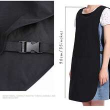 家用剪发围裙，美发店美发服装，剪发围裙，140厘米美发店烫染客人长袍，返校，旅行度假必需品，女士发饰 - 黑色 - 查看 11
