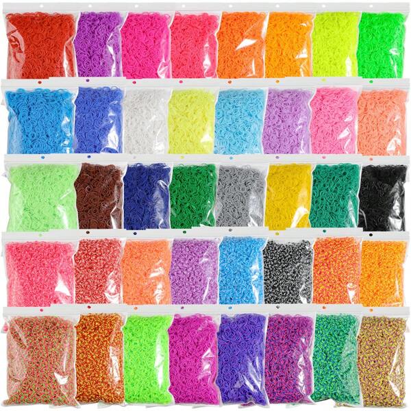 1500pcs/7500pcs Per Bag Colorful Rubber Bands Weaving Kit, Suitable For DIY Bracelets, Necklaces, Crafts, Beginner Friendly, Great For Kids Boys Girls, Birthday Party Christmas Gifts