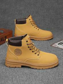 2025 年新款 Wasp Boots 高帮工作靴英伦风格男士四季靴，带或不带保暖内衬，加大码皮靴 - 休闲工作靴，隐藏增高，2000 年代风格街头服饰 - 彩色 - 查看 32