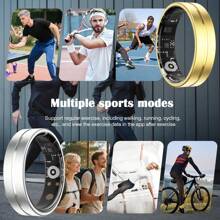 Anillo inteligente para mujeres - Rastreador de fitness. Anillo inteligente de acero inoxidable compatible con sistemas Android e iOS, con función de fotografía por gestos, ultra bajo consumo de energía y resistente al agua IP68 para uso diario.