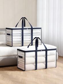 1PC 网状手提防尘防潮可视衣物收纳袋,居家整理杂物收纳袋,闲置玩具收纳袋,床底杂物收纳袋,可视分类收纳袋,橱柜季节性衣物整理袋,搬家包装专用收纳袋,柔韧可折叠面料,加宽提手,双向合金拉链,居家整理利器,助力做家务的好帮手 - 查看 3