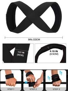1 Pair Gym Straps Dead Lift Heavy Duty Weightlifting Wrist Wraps Men Women Figure 8 Lifting Straps For Pull Ups, Powerlifting Adjustable Non-Slip Workout Straps Strength Training Deadlifting Straps