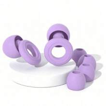 6 Sets - Reusable Silicone Earplugs For Sleeping And Swimming - 35dB Noise Reduction, With 2 Pairs Of Ear Caps, Suitable For Snoring, Studying, Concerts And Hearing Protection