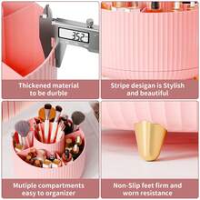 1 件 360° 旋转化妆刷架收纳盒，化妆刷收纳盒，5 槽化妆刷杯，用于化妆品、指甲油、美术用品、浴室梳妆台桌面收纳盒，化妆刷杯，用于梳妆台、口红、钢笔