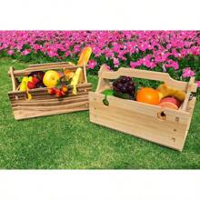 Wooden Outdoor Folding Picnic Basket Table, Folding Picnic Table With Wine Glass Holder, 2-In-1 Picnic Table Convertible Storage Wooden Basket, Natural Travel Camping Equipment