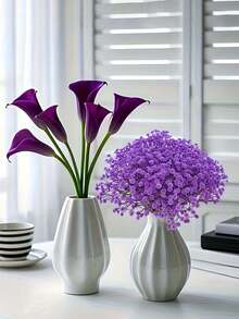 1/6/12PCS 11.41Inch Artificial Star Flowers, Artificial Star Bouquet, Autumn Artificial Flower Decoration, Summer Decoration, Stars, Wedding Decoration, Wedding Hand Bouquet, Wedding Background Decoration, Home Decoration, Bedroom Living Room Decoration - Purple - View 6