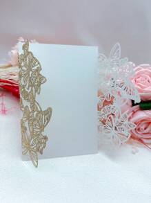 10 piezas/250g Tarjetas de invitación metálicas brillantes para boda, decoración de fiesta de cumpleaños, tarjetas de felicitación personalizadas con brillo (sin incluir tarjeta interior ni sobres)
