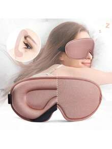 1PC 6A Mulberry Silk Sleep Mask|Ice-Cool & Breathable Eye Cover For Deep Sleep|100% Pure Adjustable Blindfold For Travel & Migraine|SPA-Grade Blackout Shades (3 Colors) - Pink - View 13