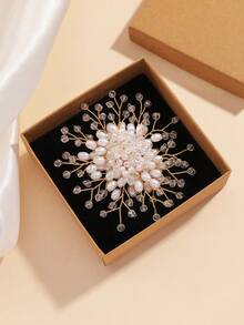 1枚优雅手工珍珠胸针，简约时尚翻领别针，西装配饰 - 彩色 - 查看 22