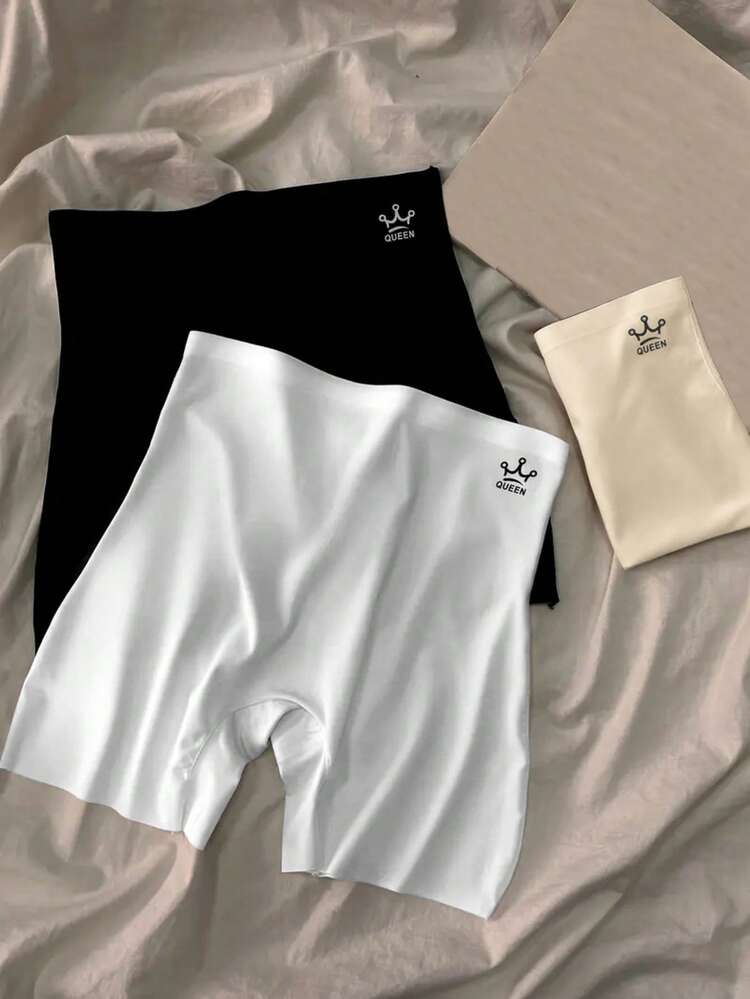 5pcs/Pack Women High-Waist Comfort Elegant Minimalist Solid Color & Printed Breathable Seamless Slip-Proof Shaping Panties - Mixed color - View 6