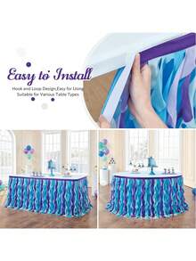 72 Zoll weiße Tüll Tischröcke für rechteckige & runde Tische - Tüll Korbweide Tischröcke Dekorationen, weiße Rüschen Tischdecke für Hochzeit Babyparty Geburtstags Party Dekorationen