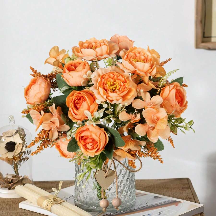 1/3PCS Artificial Peony Flowers Silk Hydrangea Bouquet, Wedding Decoration, Bride Holding Flower Material, Home, Dining Room, Bedroom, Balcony, Vase Decoration, Outdoor Garden, Mother's Day, New Year Decoration